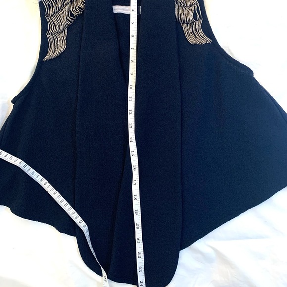 Line & Dot  Vests Dark Blue Embroidered Size L - Picture 5 of 6